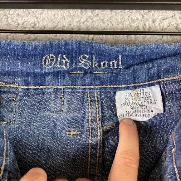 Jeans Womens Size 14 High Rise‎ Old Skool Straight Leg Cotton Denim Pockets Blue - Picture 5 of 12